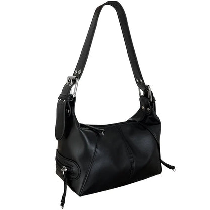 Y2K Style Shoulder Bag for Women Trendy Motorcycle Handbag Minimalist Shoulder Purse for Girls Street Wear