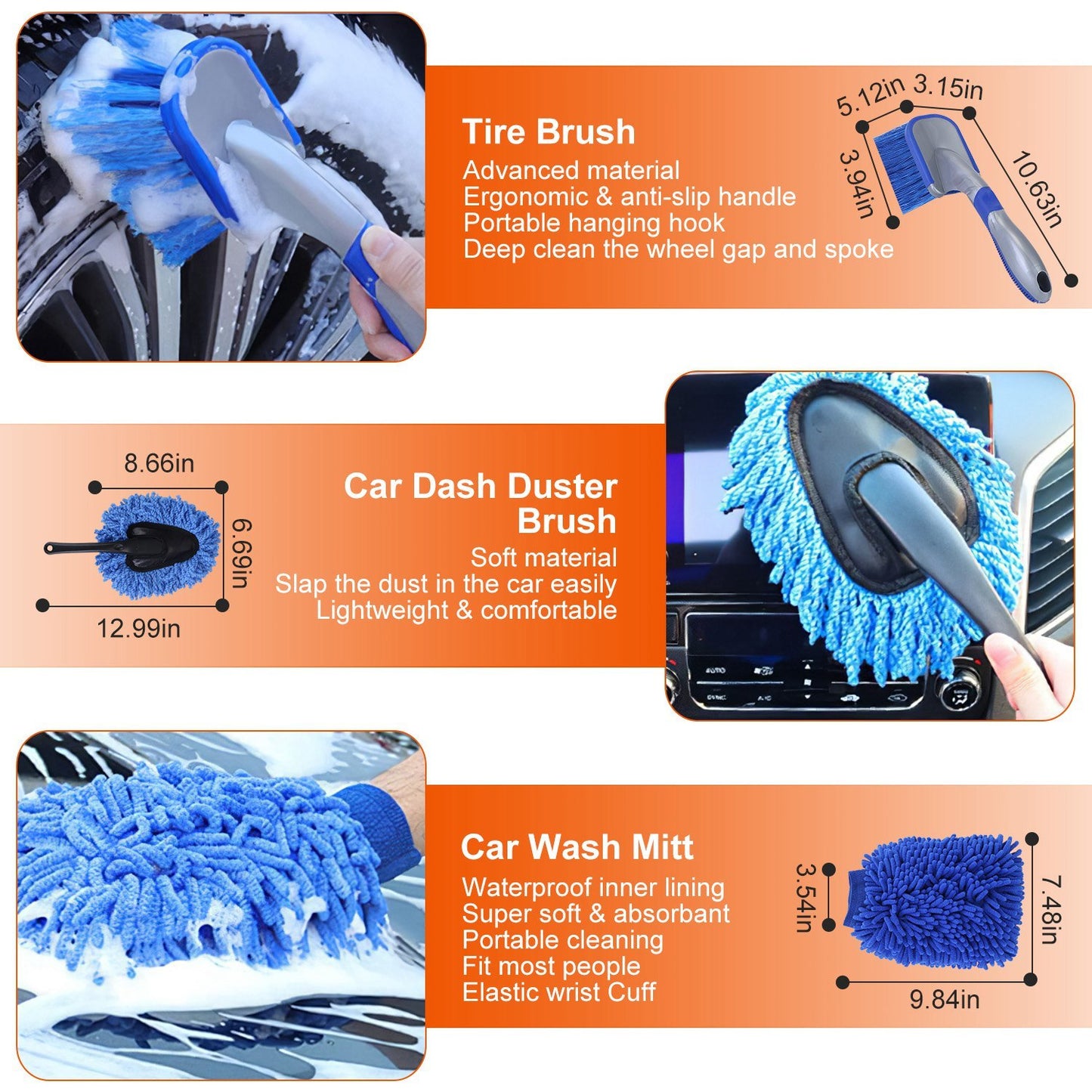 26Pcs car interior cleaning set