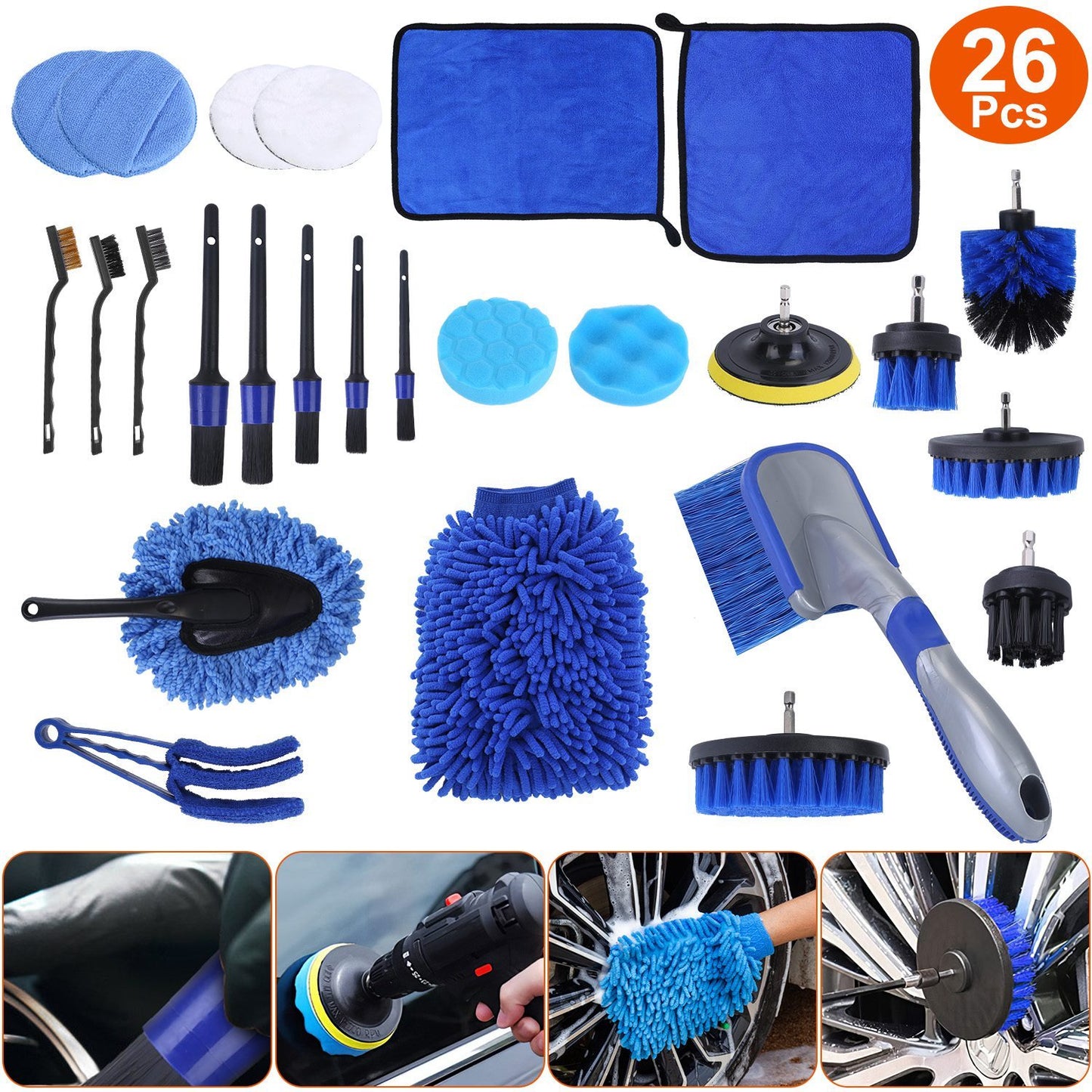 26Pcs car interior cleaning set